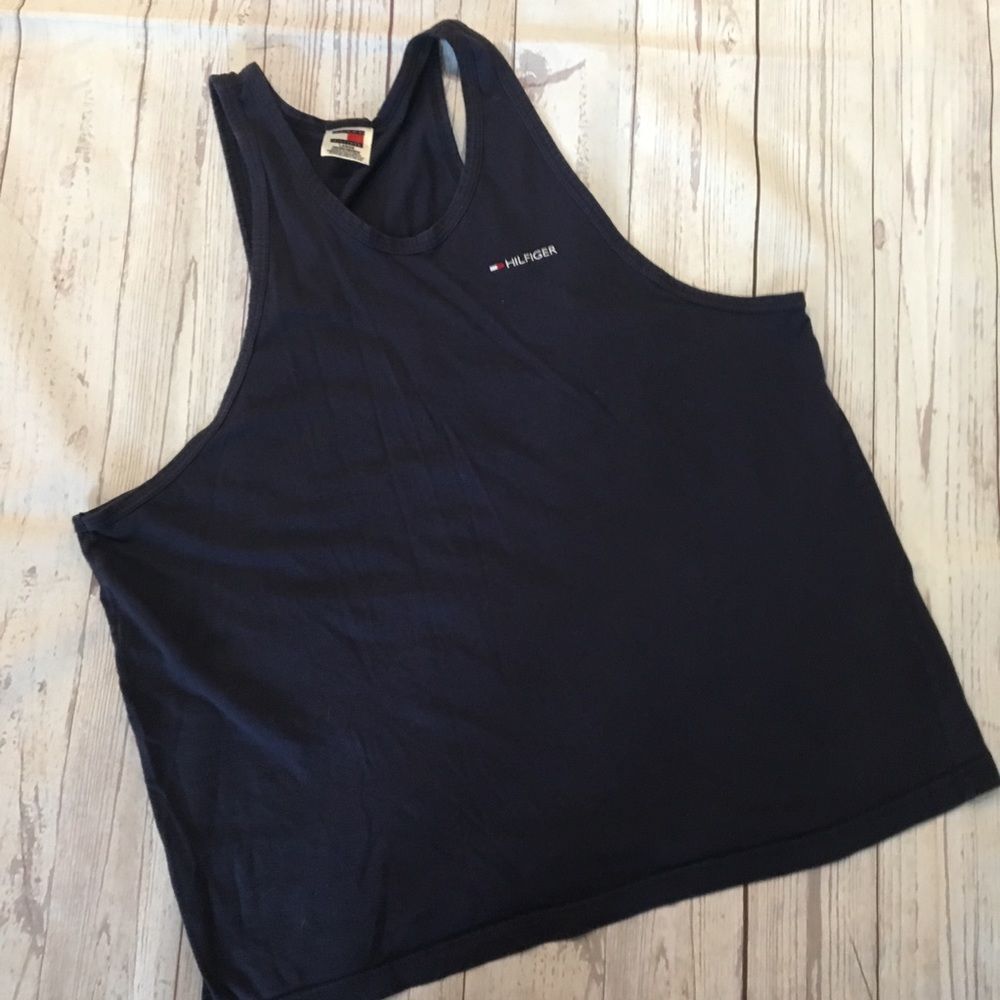 TOMMY HILFIGER Navy Blue Retro Logo Muscle Tank
